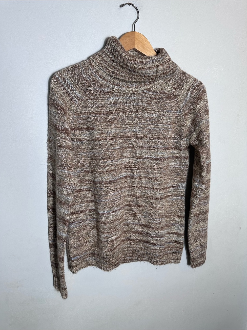 Columbia Marled Brown & Cream Turtleneck Sweater